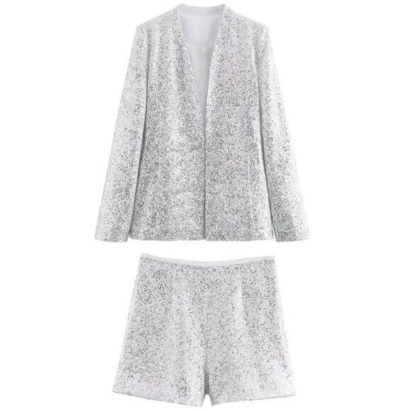 Sequin Blazer and Short Set - Picture 4 of 8
